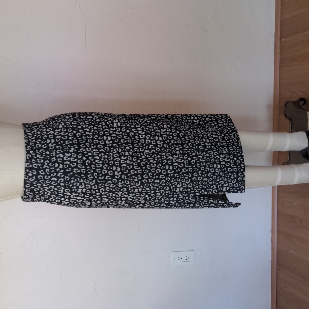 Animal Print,Black & White knit pencil skirt, Grunge, Punk